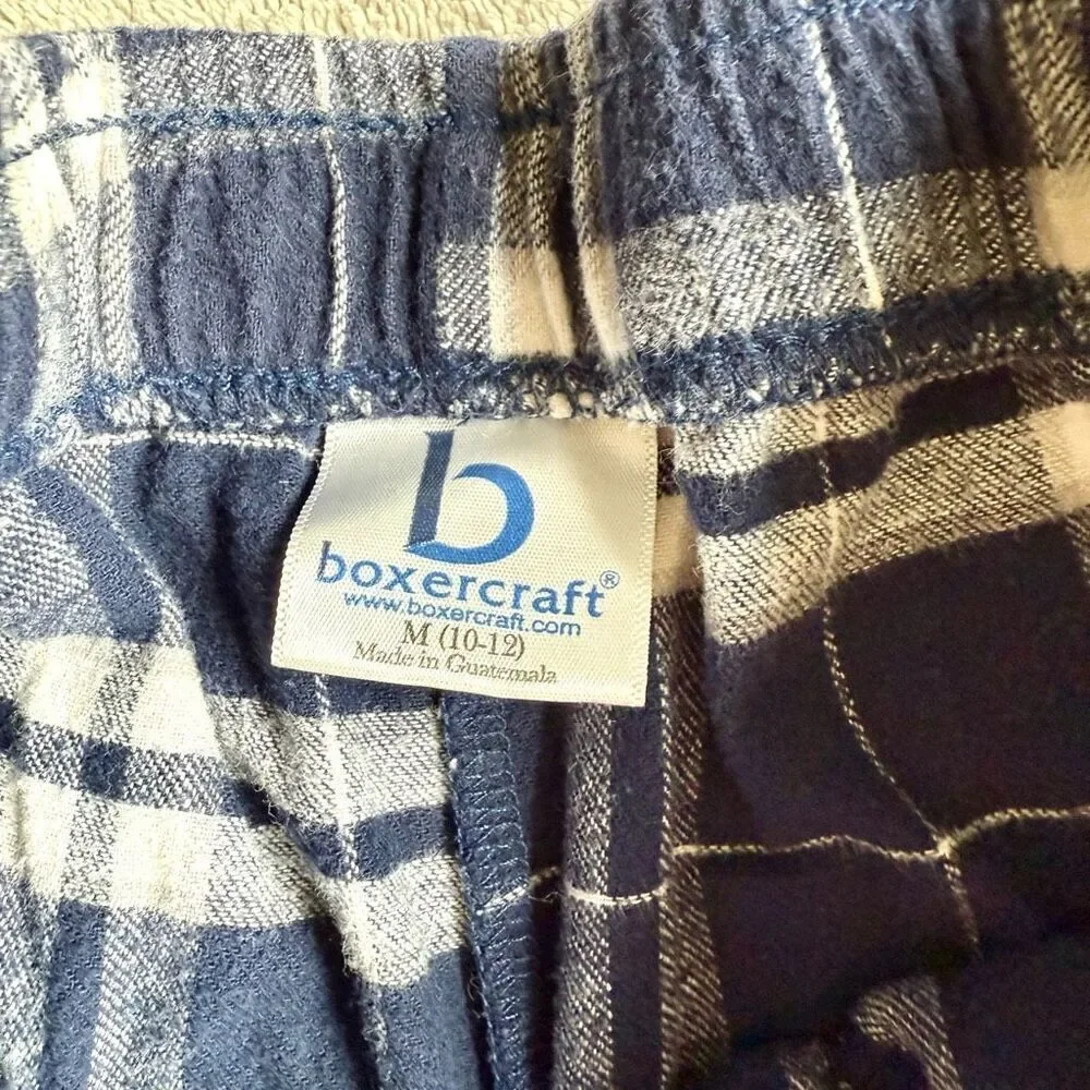 Boxercraft Boys Blue Flannel Plaid Pajama Lounge Pants